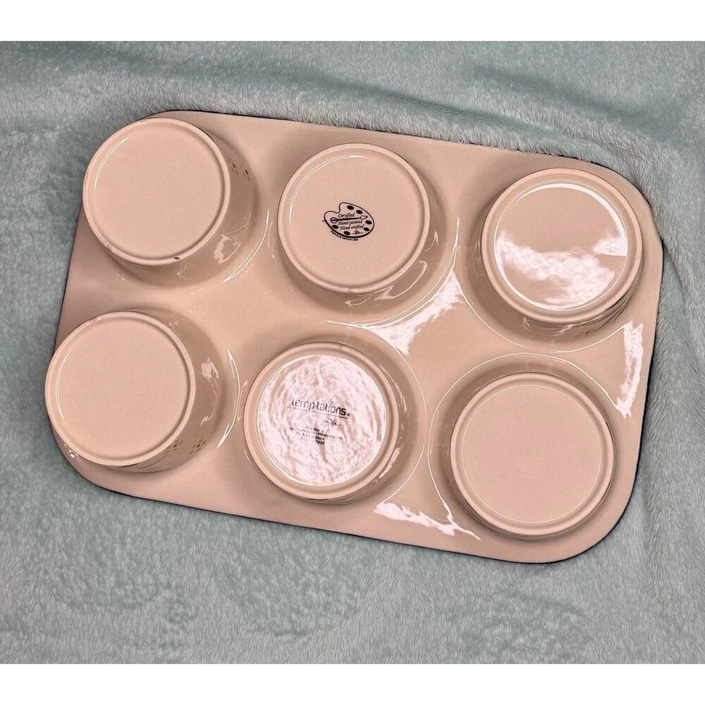 Temptations by Tara Old World Floral 6 Lg Muffin Cupcake Muffin Baking Dish